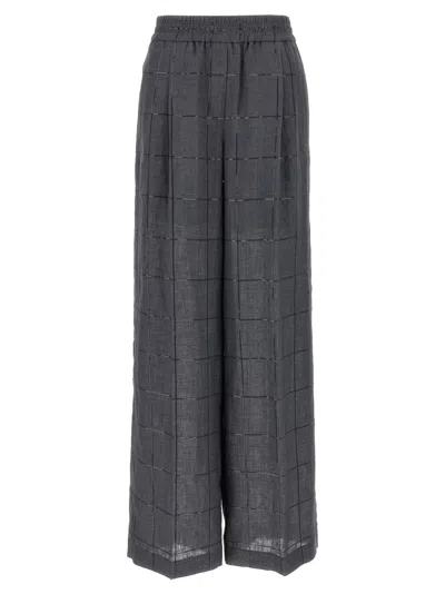 Brunello Cucinelli 'loose Track' Pants In Gray