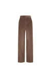 Brunello Cucinelli Women Corduroy Loose Pants With Monili