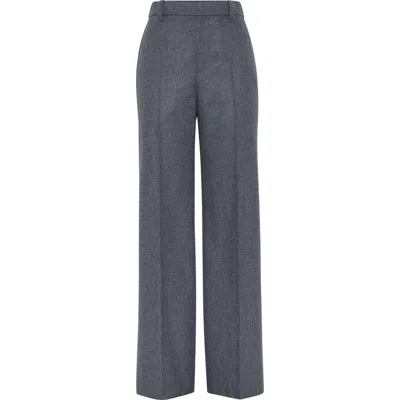 Brunello Cucinelli Wide-leg Trousers With Front Pleats And Pockets In Gray