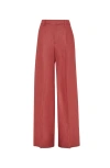 Brunello Cucinelli Hemp-linen Gabardine Loose Trousers In Red