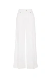 Brunello Cucinelli Cotton-linen Wide-leg Trousers In White