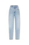 Brunello Cucinelli Loose Trousers With Monili In Light Denim
