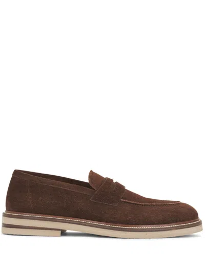 BRUNELLO CUCINELLI LOW-HEEL SUEDE LOAFERS