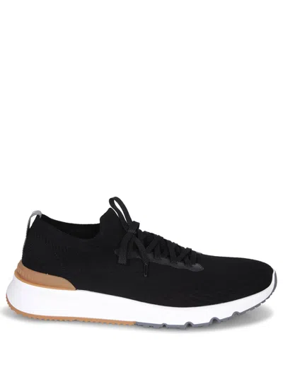 Brunello Cucinelli Low Knit Black Sneakers