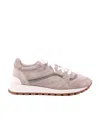 Brunello Cucinelli Low Lace-up Sneakers In Nude
