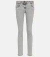 Brunello Cucinelli Low-rise Skinny Jeans In Grey