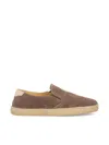 Brunello Cucinelli Leather Espadrilles With Contrast Heel Panel In Gray