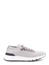 Brunello Cucinelli Men Low-top Cotton Knit And Leather Sneakers