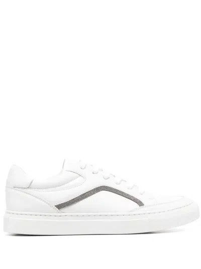 Brunello Cucinelli Monili-chain Flat Sneakers For Women In White