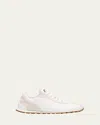 Brunello Cucinelli Embellished Suede-trimmed Stretch-knit Sneakers In C159 White