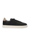 Brunello Cucinelli Suede-trimmed Full-grain Leather Sneakers In Black