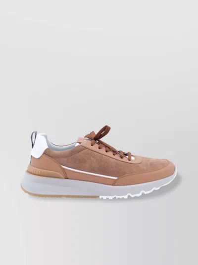 Brunello Cucinelli Low Top Sneakers Contrast Sole In Orange
