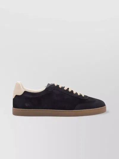 Brunello Cucinelli Low Top Sneakers With Contrast Heel Tab In Black