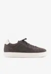 Brunello Cucinelli Low-top Suede Sneakers In Gray