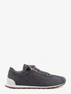 Brunello Cucinelli Women Low-top Wool Flannel Sneakers With Leather Profiles In Gray
