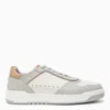 BRUNELLO CUCINELLI BRUNELLO CUCINELLI | LOW WHITE AND GREY LEATHER TRAINER