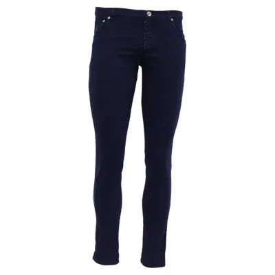 Pre-owned Brunello Cucinelli Low-rise Skinny Jeans In Navy Blue Cotton