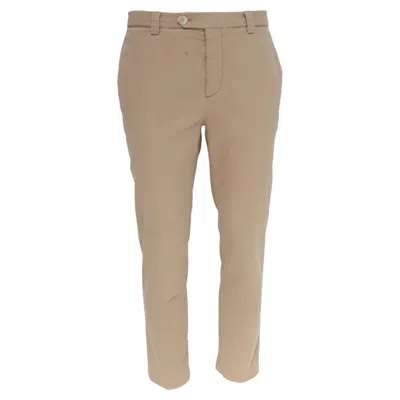 Pre-owned Brunello Cucinelli Low-rise Slim-fit Jeans In Beige Cotton In Brown