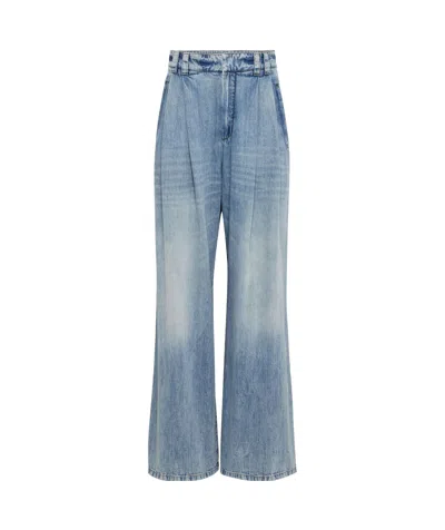 Brunello Cucinelli Low-rise Wide-leg Jeans In Blue