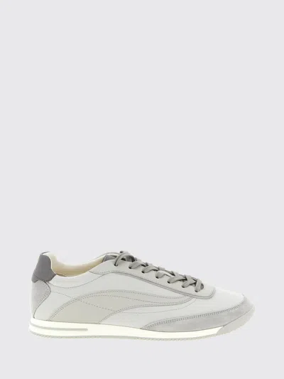 Brunello Cucinelli Runner Suede And Leather-trimmed Shell Sneakers In Gray