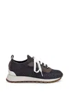 Brunello Cucinelli Lurex And Suede Sneakers In Blue