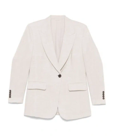 BRUNELLO CUCINELLI BRUNELLO CUCINELLI LUREX BUTTONED BLAZER