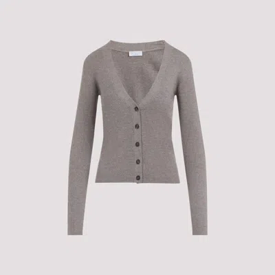 Brunello Cucinelli Lurex Cardigan In Brown