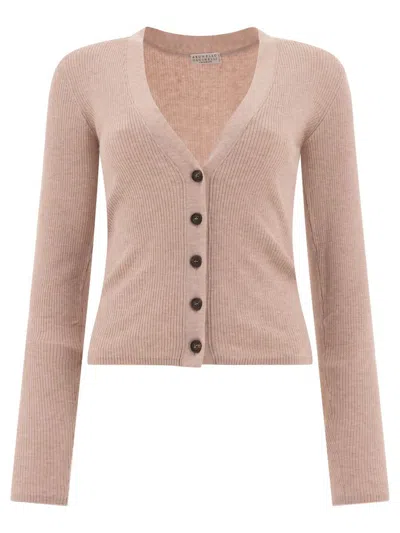Brunello Cucinelli Women's Lurex Cardigan In Pink