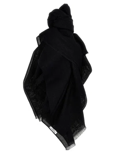 Brunello Cucinelli Lurex Cashmere Scarf In Black
