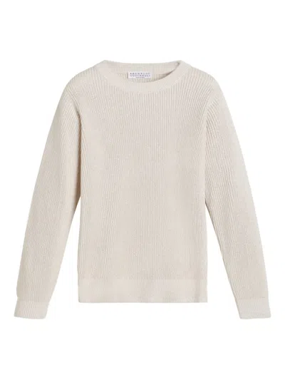 Brunello Cucinelli Kids' Lurex-detail Jumper In Neutral