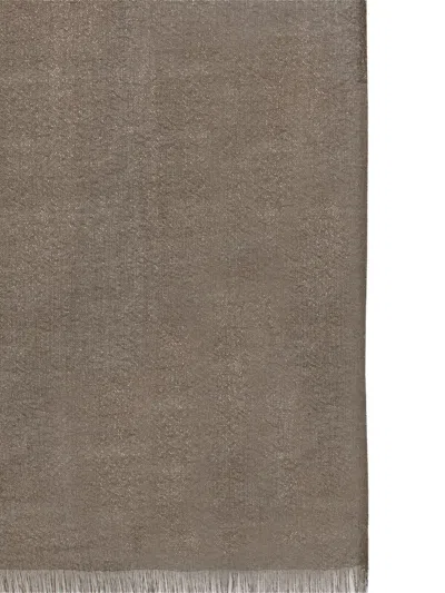 Brunello Cucinelli Lurex-detail Scarf In Braun