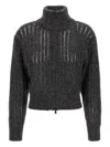 Brunello Cucinelli Rustic Dazzling Net Sweaters And Cardigans Gray In Gray