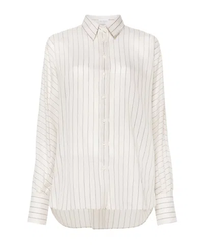 BRUNELLO CUCINELLI BRUNELLO CUCINELLI STRIPE DETAILED BUTTON-UP SHIRT