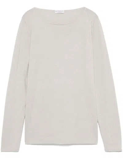 Brunello Cucinelli Lurex-detailing Sweater In Grey