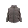 Brunello Cucinelli Long-sleeved Hooded Cotton Coat In Brown