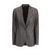 Brunello Cucinelli Silver Single Breasted Blazer In Gray