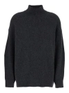 Brunello Cucinelli Oversized Grey Ribbed Sweater In Cashmere, Wool And Lurex Woman In Grey
