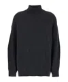 Brunello Cucinelli Oversized Grey Ribbed Sweater In Cashmere, Wool And Lurex Woman In Black