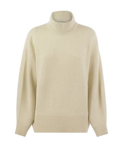 BRUNELLO CUCINELLI BRUNELLO CUCINELLI LUREX HIGH NECK OVERSIZED PULLOVER