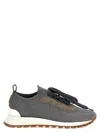 Brunello Cucinelli Metallic Knitted Sneakers In Gray