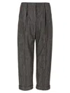 Brunello Cucinelli Women Lurex Pants In Gray