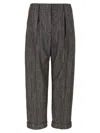Brunello Cucinelli Women Lurex Pants In Gray