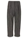 Brunello Cucinelli Women Lurex Pants In Gray