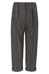 Brunello Cucinelli Women Lurex Pants In Brown