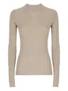 Brunello Cucinelli Cashmere Blend Glitter Crewneck Sweater In Brown