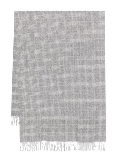 Brunello Cucinelli Lurex Scarf In Grey