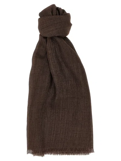 Brunello Cucinelli Lurex Scarf Scarves And Foulards Brown