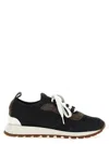 Brunello Cucinelli Glitter Finish Sneakers Contrast Sole In Black