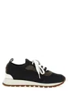 Brunello Cucinelli Glitter Finish Sneakers Contrast Sole In Black