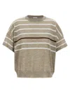 Brunello Cucinelli Lurex Stripes Sweater Sweaters And Cardigans